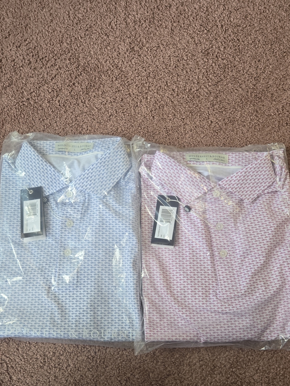 Holderness and Bourne The Harrow Shirt (Pair) Blue And Pink Large